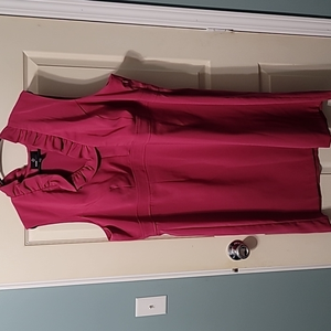 Ronni‎ Nicole Ruffled V-Neck Pink Sleeveless Midi Dress Women's 22W NWOT